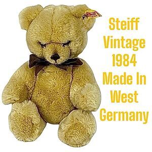 Vintage Steiff Teddy Patsy Bear Blond 8” #0233/20 Made in West Germany 1984